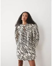 Sister Jane - Nuit Tie Collar Detail Long Sleeve Mini Dress - Lyst