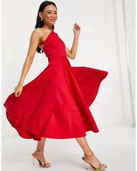 AQ/AQ Cut-out Midi Dress - Red
