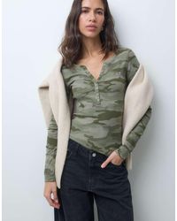 Hollister - Icon Logo Long Sleeve Henley Top - Lyst