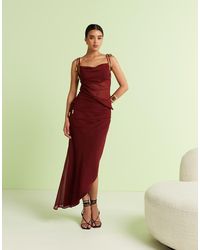 ASOS - Chiffon Drape Maxi Skirt Co-ord - Lyst