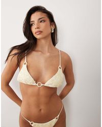 ASOS - Jessica Textured Sequin Triangle Bikini Top - Lyst
