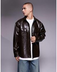 ASOS - Overshirt Van Imitatieleer - Lyst