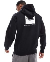 The North Face - Sudadera Negra Con Capucha, Manga Raglán Y Recuadrado Del Logo De -Negro - Lyst