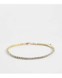 ASOS - Asos Design Curve Waterproof Stainless Steel Anklet With Crystal Cupchain Design - Lyst