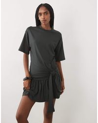 ASOS - Sarong Style T-shirt Dress With Frill Hem - Lyst