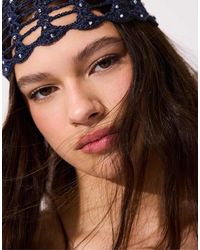 Stradivarius - Crochet Cap With Rhinestones - Lyst
