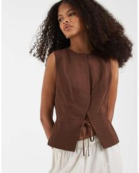 ASOS - Tailored Tie Waistcoat With Linen - Lyst