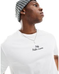 Polo Ralph Lauren - T-shirt classica oversize bianca con logo centrale - Lyst
