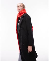 TOPSHOP - Double Breasted Long Coat - Lyst