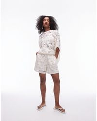 TOPSHOP - Co Ord Lace Short - Lyst