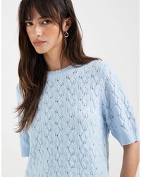 Pieces - – kurzärmliger, strukturierter strickpullover - Lyst