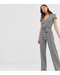 ASOS Combinaison à carreaux style 70's - Gris