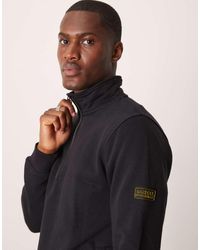 Barbour - Sudadera Negra Con Cuello Alzado Y Logo Delineado De - Lyst