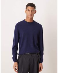 ASOS - Knitted Long Sleeve Pure Merino Wool Crew Neck - Lyst