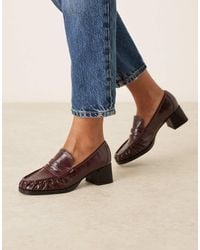 ASOS - Siren Mid Heel Loafers - Lyst