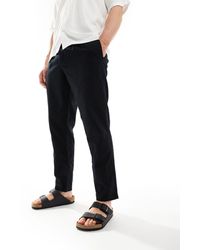 ASOS - Pantalon chino large en lin avec pinces - Lyst