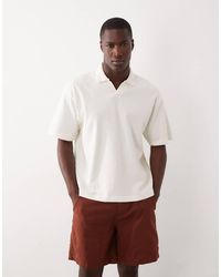 ASOS - Relaxed Boxy Oversized Notch Polo With Hem Band - Lyst