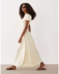ASOS - Ruched Front Midi Tea Dress - Lyst