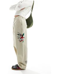Ed Hardy - Skater Chino Trousers With Embroidery Detail - Lyst