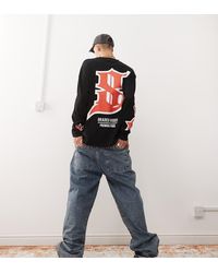 Collusion - Camiseta Negra De Manga Larga Con Estampado Gráfico Rojo De Tejido Grueso De - Lyst