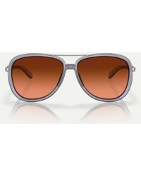 Oakley - Split time runde sonnenbrille mit braunen gläsern - Lyst