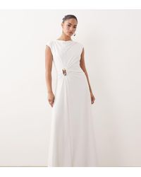 Forever New - Slinky Slash Neck Beaded Hardware Detail Maxi Dress - Lyst