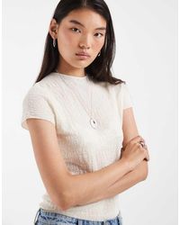 & Other Stories - Semi Sheer Short Sleeve High Neck Knit Top - Lyst