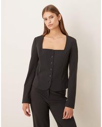 Mango - Klumi Tailored Square Neck Jacket Co-Ord - Lyst