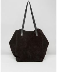 ASOS Suede Slouch Shopper Bag - Black