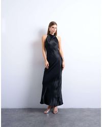 TOPSHOP - High Neck Cowl Maxi Dress - Lyst