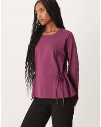 ASOS - Cinched Tie Side Long Sleeve Top - Lyst