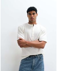 ASOS - Relaxed T-shirt With Henley Neck - Lyst