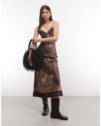 Reclaimed Vintage - Maxi Cami Slip Dress With Lace Trims - Lyst