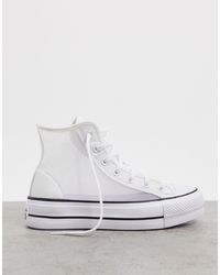 Converse Белые Высокие Кеды На Платформе Chuck Taylor-белый