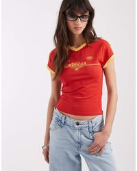 ASOS - V Neck Baby Tee With Sports Graphic - Lyst