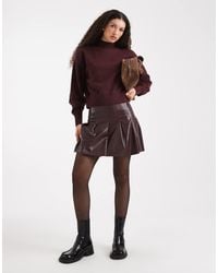 New Look - Croc Print Pleated Mini Skirt - Lyst