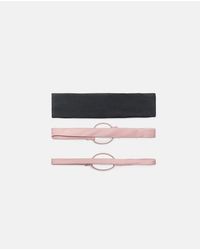 Stradivarius - Set Of 3 Elasticated Sports Fur Headbands - Lyst