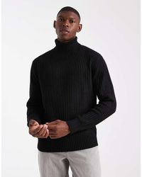 JJ Rebel - Roll Neck Cable Knit Jumper - Lyst