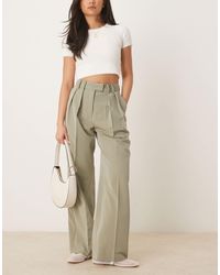 ASOS - Tailored Wide Leg Trousers With Pleat Detail - Lyst