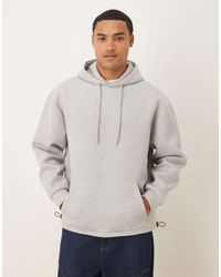 ASOS - Sweat à capuche oversize en tissu style néoprène avec ourlet fixe et cordon - Lyst