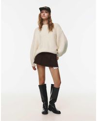 Pull&Bear - Mini Skirt With Pockets And Frayed Hem - Lyst