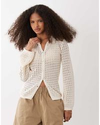 Brave Soul - Long Sleeve Crochet Knit Cardigan - Lyst