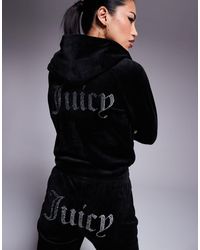 Juicy Couture - Sweat d'ensemble à capuche en velours avec fermeture éclair - Lyst
