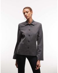 Weekday - Fitted Linen Look Button Up Jacket - Lyst