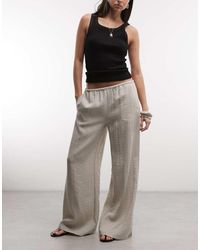 Weekday - Pull On Wide Leg Crinkle Trousers - Lyst