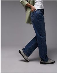 Topshop Unique - Kort - jeans dritti medio a vita medio alta - Lyst