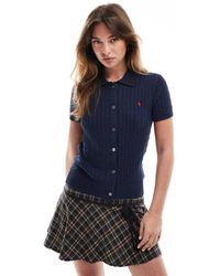 Polo Ralph Lauren - Cardigan A Maniche Corte Con Colletto - Lyst