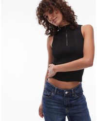 Mango - Pull sans manches à col zippé - Lyst