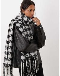 ASOS - Woven Scarf With Houndstooth - Lyst