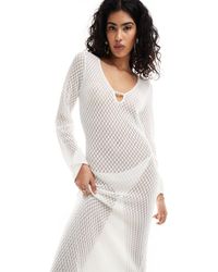 Pretty Lavish - Hen Crochet Knit Cut-out Maxi Dress - Lyst